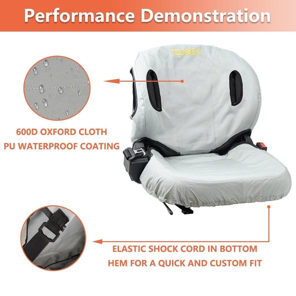 TICSEA Forklift Tractor Seat Cover, 600D Oxford Cloth Weatherproof Durable Seat Cover for Toyota Forklift Seat Backrests 22