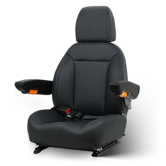 Universal Forklift Seat, Tractor Seat with Seatbelt and Adjustable Backrest Headrest Armrests for Excavator Harvester Loader Backhoe Dozer Telehandler - TICSEA Inc