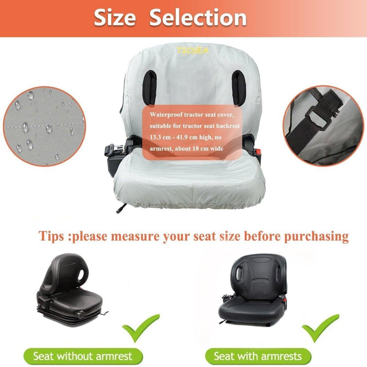 TICSEA Forklift Tractor Seat Cover, 600D Oxford Cloth Weatherproof Durable Seat Cover for Toyota Forklift Seat Backrests 22