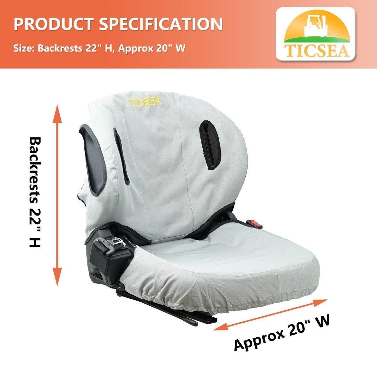 TICSEA Forklift Tractor Seat Cover, 600D Oxford Cloth Weatherproof Durable Seat Cover for Toyota Forklift Seat Backrests 22