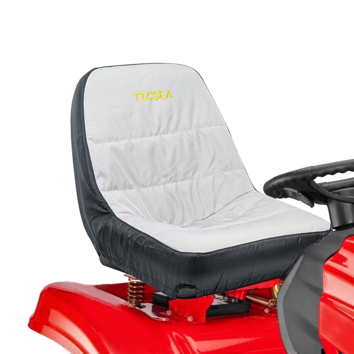 TICSEA Riding Lawn Mower Seat Cover,Waterproof Tractor Seat Cover fits Tractor Seat Backrests 14.5 - 18 inch H Without Armrests, Approx 18.5 inch W - TICSEA Inc
