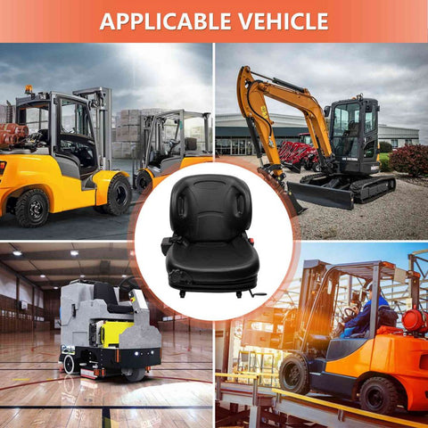 Universal Forklift Suspension Seat with Adjustable Angle Back,Micro Switch And Safety Belt,for Toyota Forklift,Tractor,Excavator Skid Loader Backhoe Dozer Telehandler - TICSEA