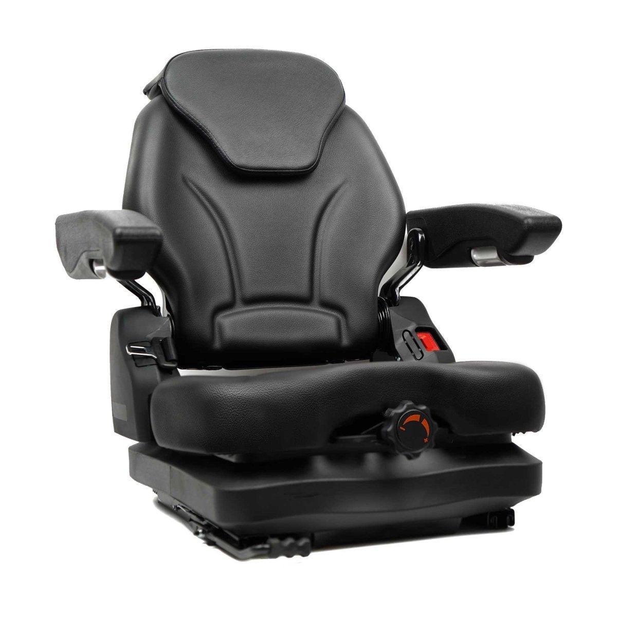 Highback Low Suspension Tractor Seat, Adjustable Backrest Headrest and Slide Rails Forklift seat, Shock Absorber for Heavy Duty Excavator Harvester - TICSEA Inc