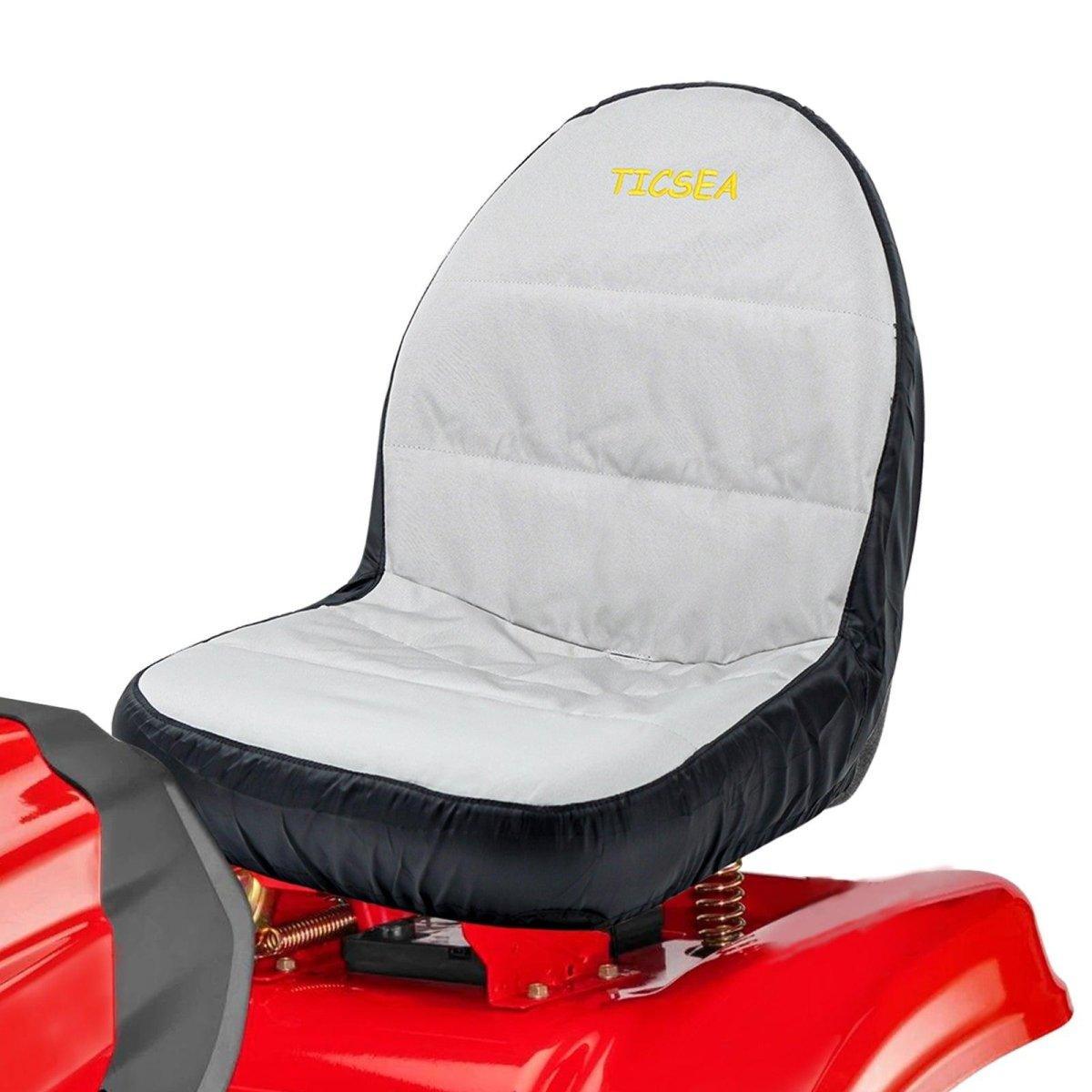 TICSEA Riding Lawn Mower Seat Cover,Waterproof Tractor Seat Cover fits Tractor Seat Backrests 17.9 - 20.9 inch H Without Armrests, Approx 18.8 inch W - TICSEA Inc