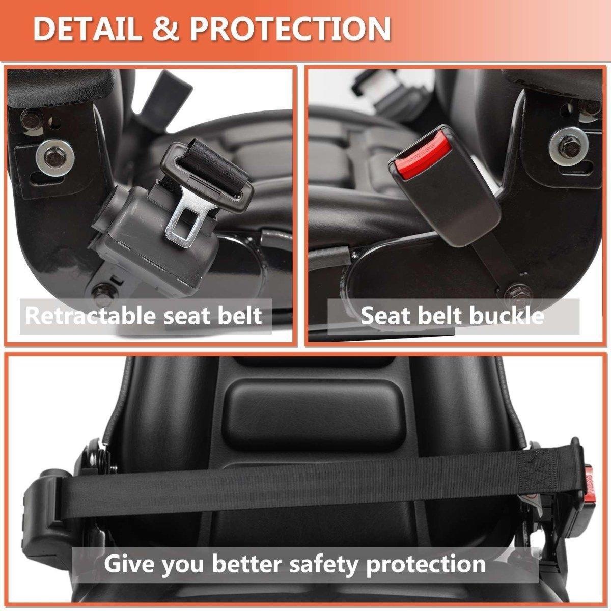 Universal Fold Down Forklift Seat,Micro Switch,Armrest And Safety Belt,for Tractor,Excavator Skid Loader Backhoe Dozer Telehandler ZTR‘s - TICSEA Inc