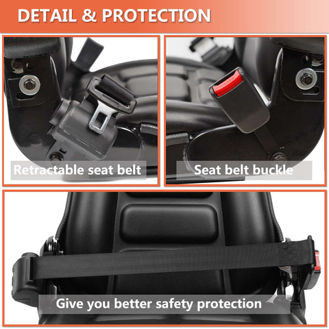 TICSEA Universal Fold Down Forklift Seat,Micro Switch,Armrest And Safety Belt,for Tractor,Excavator Skid Loader Backhoe Dozer Telehandler ZTR‘s