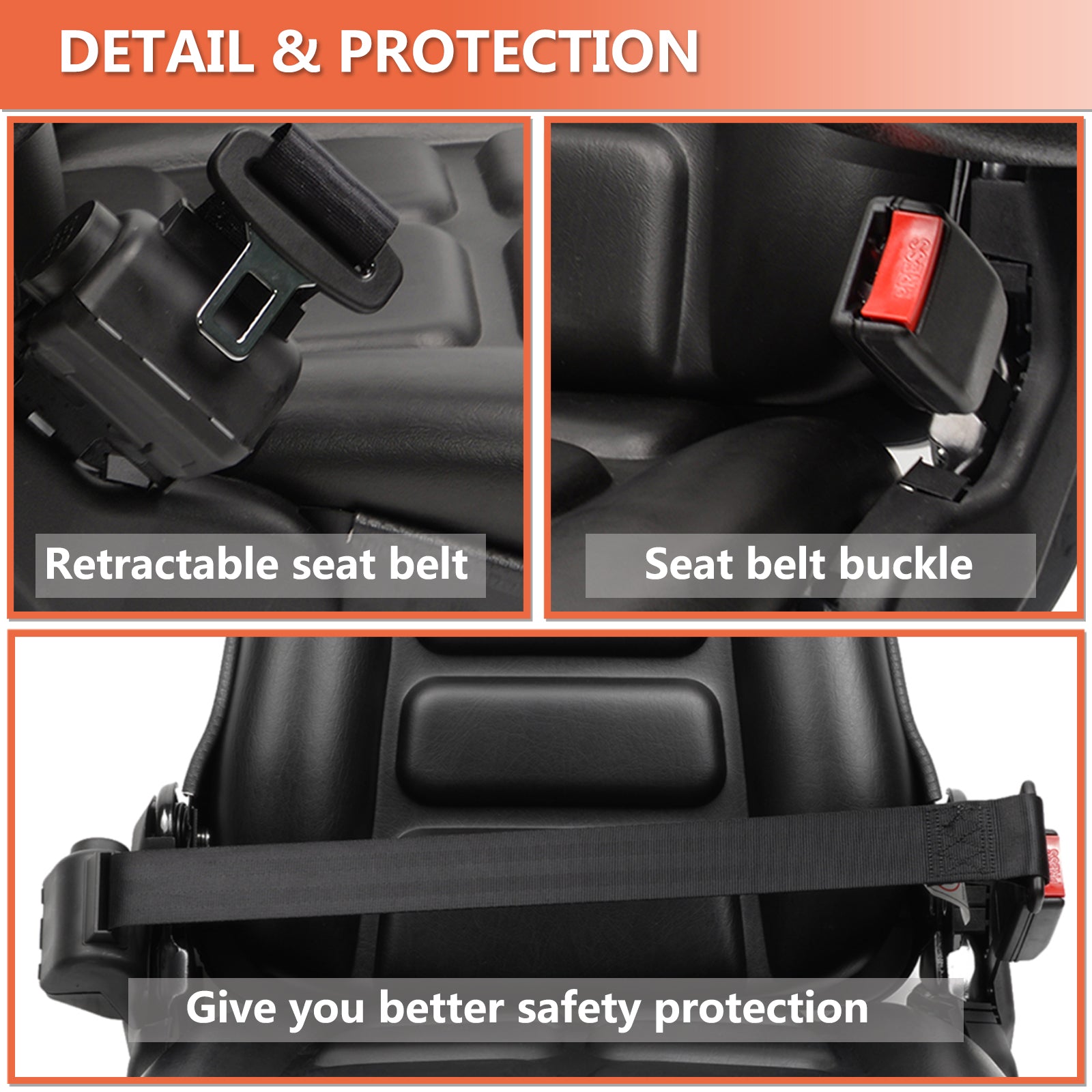 Universal Forklift Seat with Safety Belt - TICSEA Inc