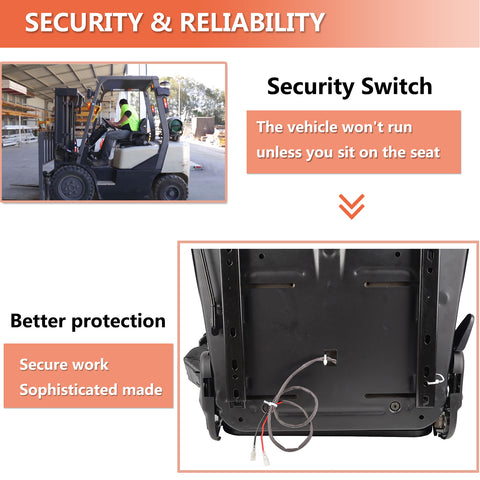 Universal Forklift Seat with Safety Belt - TICSEA Inc