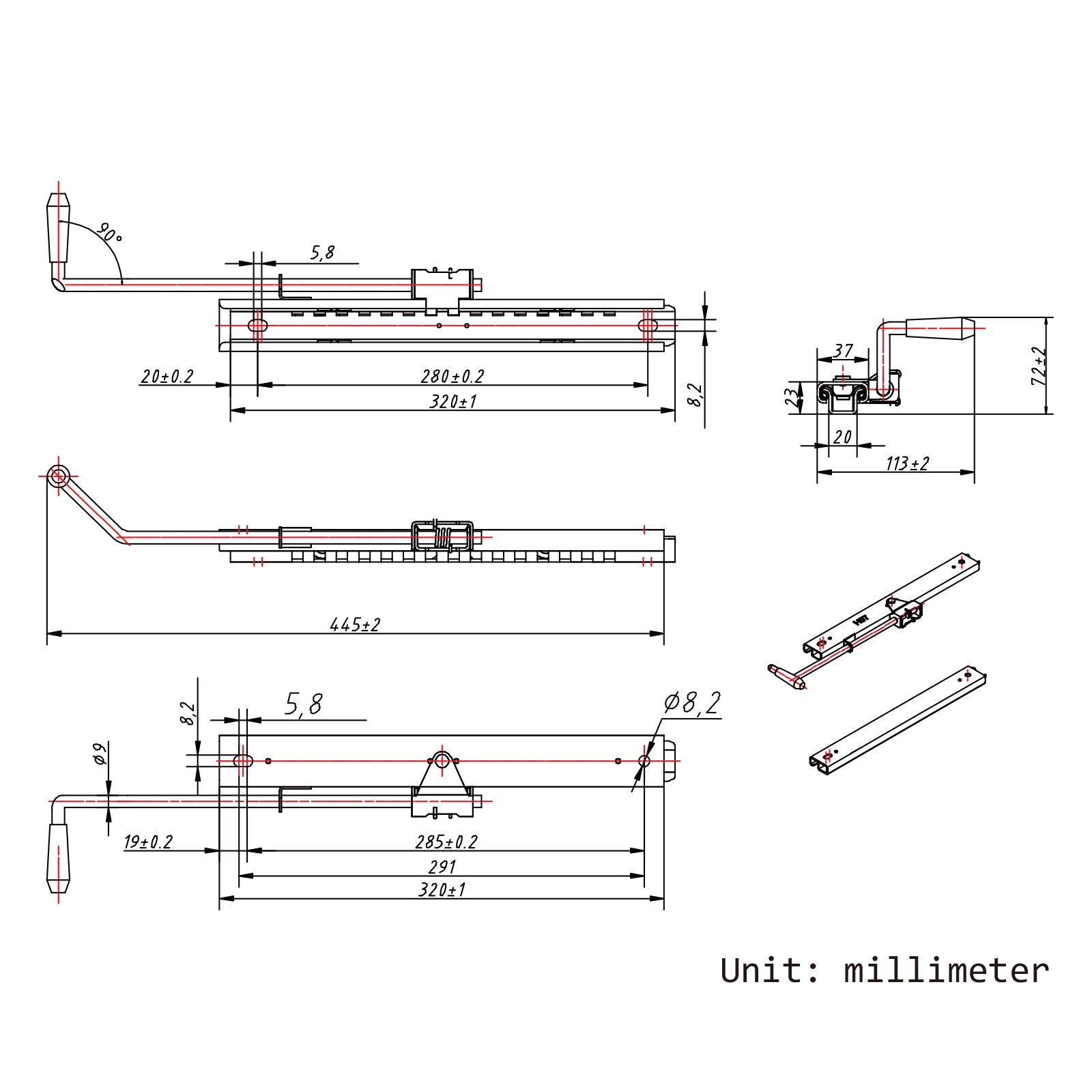 Universal Seat Base Sliders Compatible with Most Bottom and Side Mount Steel Adjustable Seats Track Kit