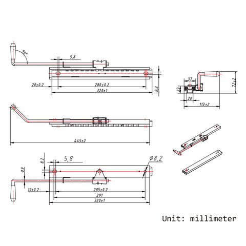 Universal Seat Base Sliders Compatible with Most Bottom and Side Mount Steel Adjustable Seats Track Kit